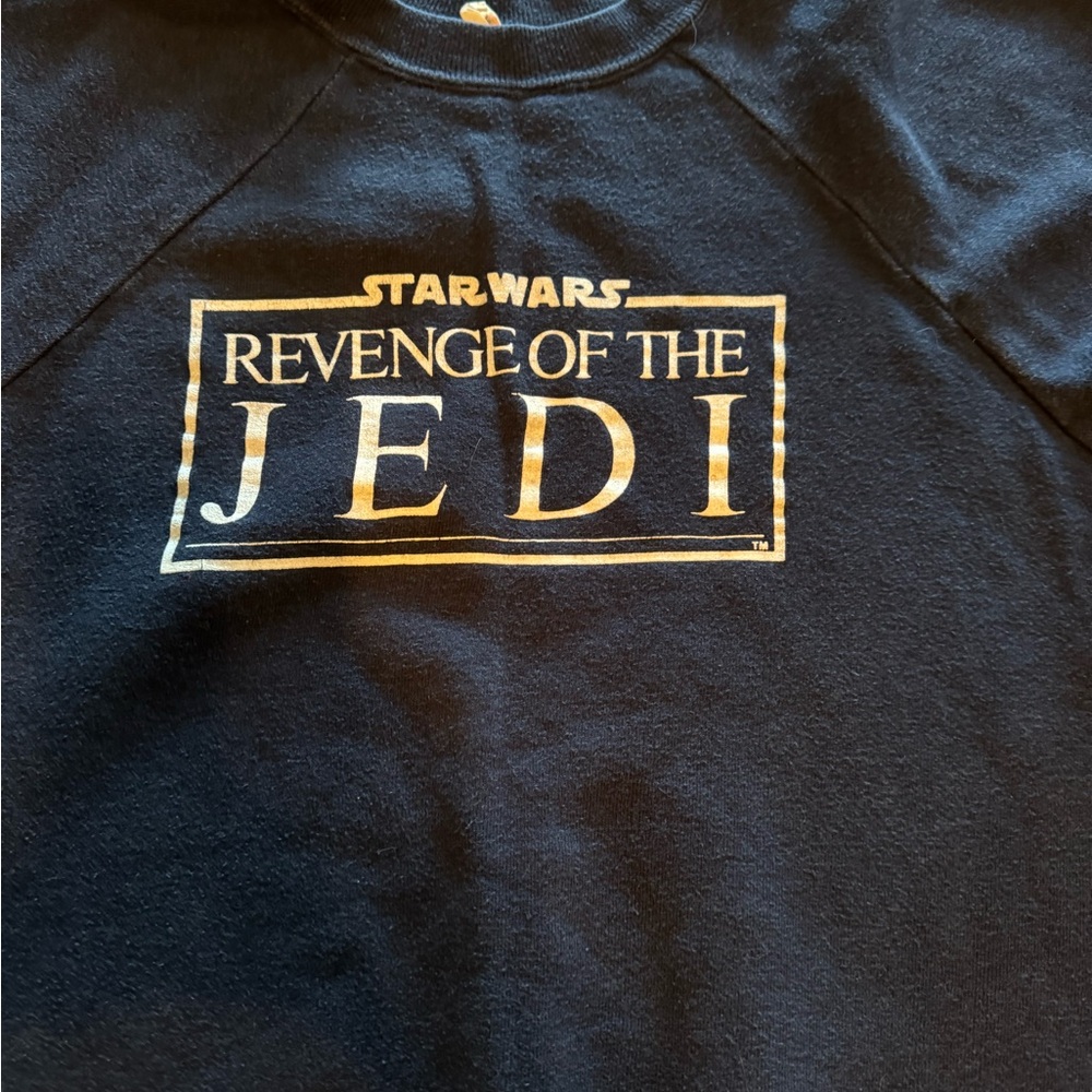 Revenge of the Jedi 1980s Navy Sweatshirt, Well-Loved (please read description) - Picture 2 of 5